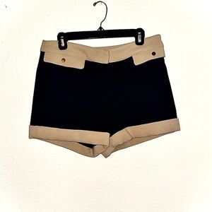 Dressy Hot Girl Shorts -  Navy and Tan Women's Shorts